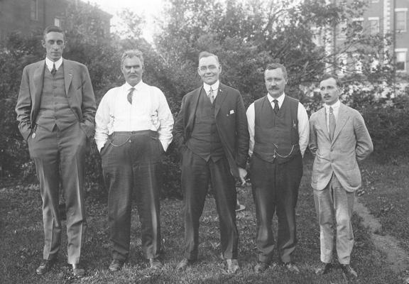 Joe Picker, Joseph Dicker, Steve Saunier, John Dicker, Professors of Engineering, Louis E. Nollau, Mechanical Engineering, circa 1915, Photographer, Unknown
