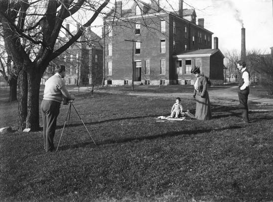 Photographing on campus, Daniel Boone Bryan, child mascot, Class of 1906