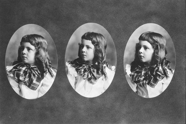 Three portraits of a young child