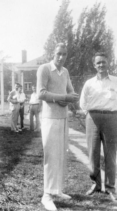 Crutcher, Maury, right, with tennis champion, Bill Tilden