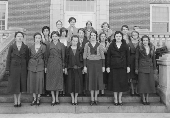 Group of women in front of Margaret I. King Library