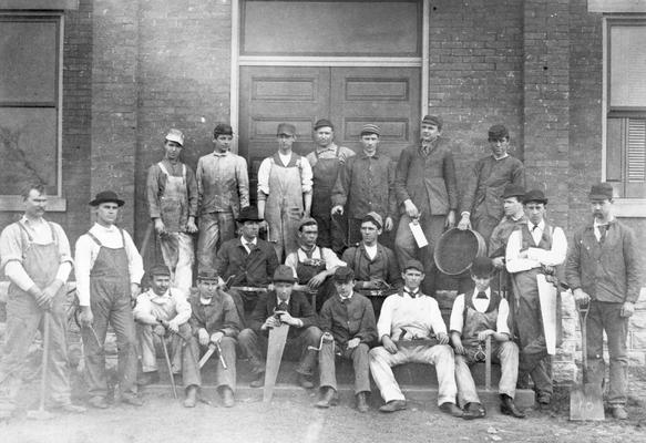 College of Engineering students outside Mechanical Hall, spring 1893, Photographer, unknown