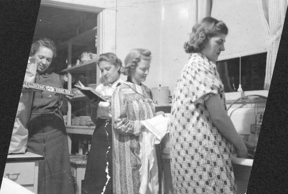 Women students in kitchen, page 26, 1939 