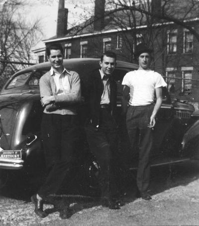 Students in front of a car, page 30, 1939 