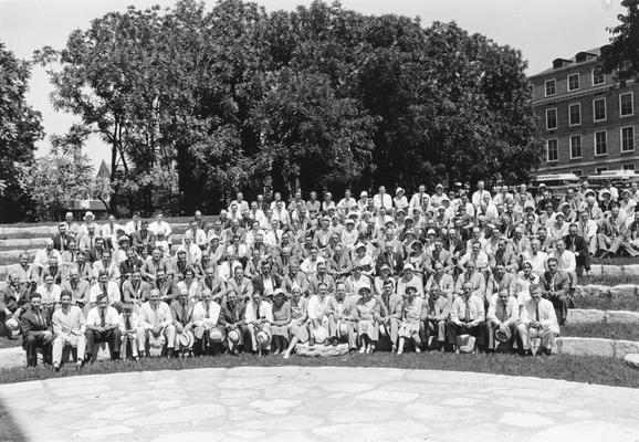 Group of students at the amphitheatre, circa 1930