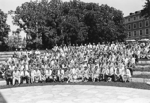 Group of students at the amphitheatre, circa 1930