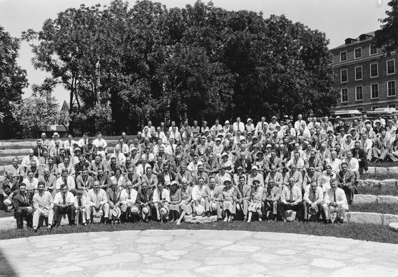 Group of students at the amphitheatre, circa 1930