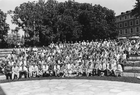 Group of students at the amphitheatre, circa 1930