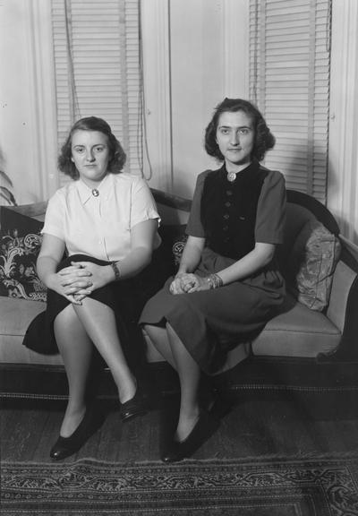 Alma Magna Mater members, Fannie Belle Pirkey and Miss Douglas McCown, 1943
