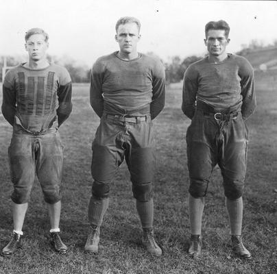Players, circa 1920, Hughes halfback, Van Meter guard, Tracy halfback)