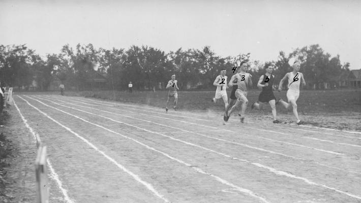 Track, men running