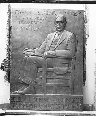 Plaque honoring fifth President Frank LeRond McVey, 