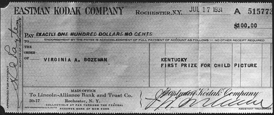Check, V. Bozeman, Kodak Company