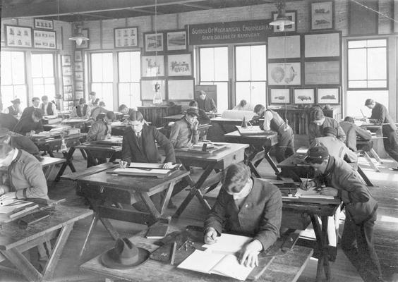 Drafting Room with students, Photographer, Leon Frankel