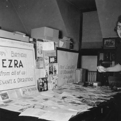 Display of Professor Gillis's 90th birthday cards, January 1, 1957, Photographer, Unknown