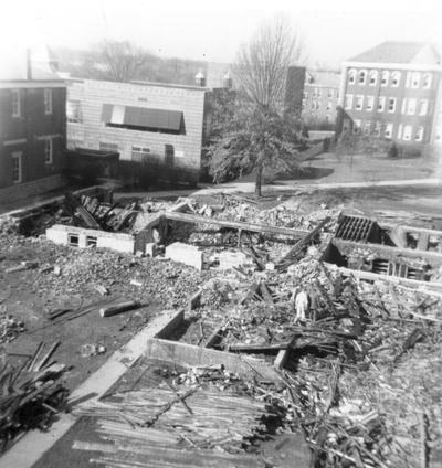 Norwood Hall / Mining Engineering Building after burned November 12, 1948