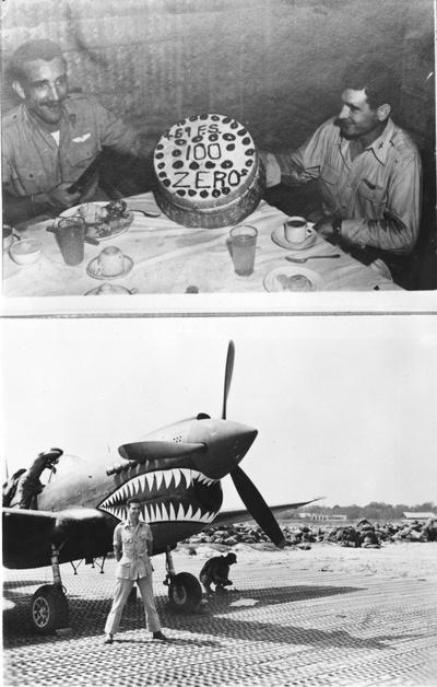 Men and cake, men and plane