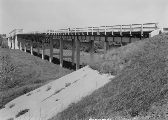 Side view from lower hillside of Rockport Bridge, 1944