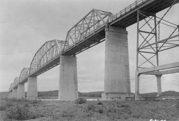 Lower side view of Eggness Ferry Bridge, 1944