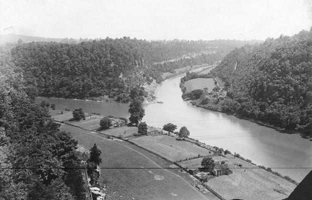 View of fork in river