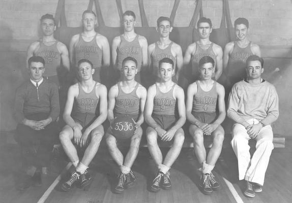 Young men's basketabll team, Bryan Station High School, 1935 - 36