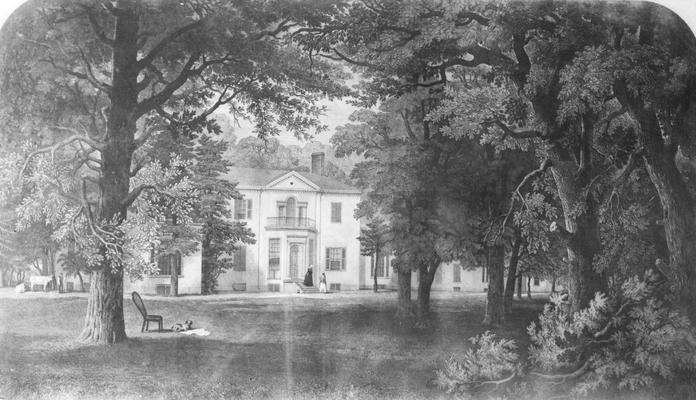 Ashland, Henry Clay's Estate, home of Kentucky University's Regent, John Bowman, 1866 - 1878, print dated 1908