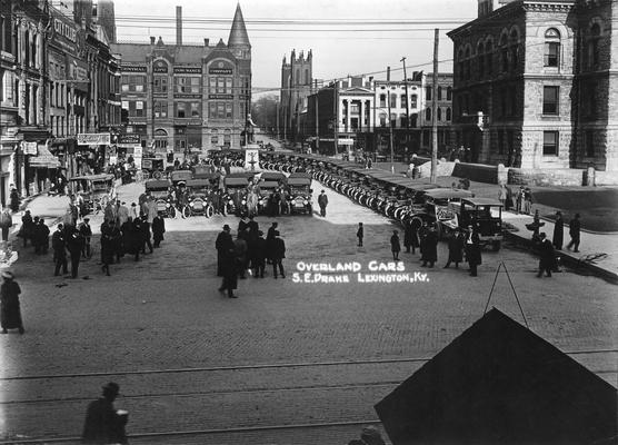 Main and Cheapside Streets, downtown Lexington, overland cars
