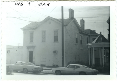 146 East 3rd [Third] street, distant right side view. Built in 1847 by George W. Brush and purchased in 1849 by Daniel C. Wickliffe