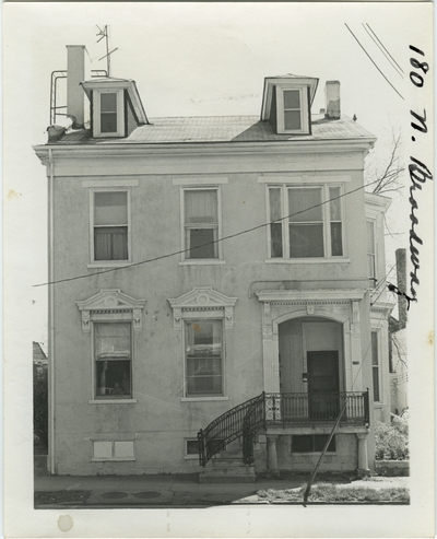 180 North Broadway. Built by John McMurtry and purchased by Dr. James Fishback in 1838