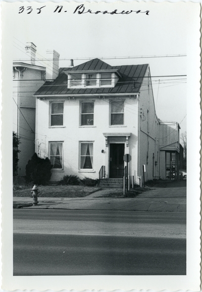 335 North Broadway, right side view. Built for William Newberry, purchased soon after by Jabez Beach in 1841