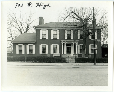 703 West High street. Built before 1818 for Henry Watt