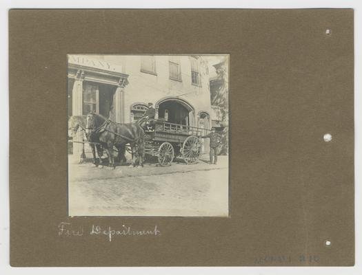 Fire Department; handwritten on back of photographic mounting