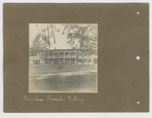 Bourbon Female College; handwritten on back of photographic mounting