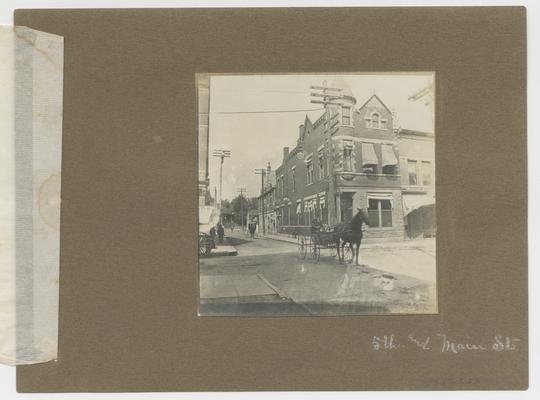 5th and Main Sts.; handwritten on front of photographic mounting