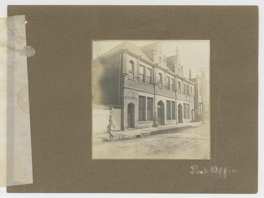 Post Office; handwritten on front of photographic mounting