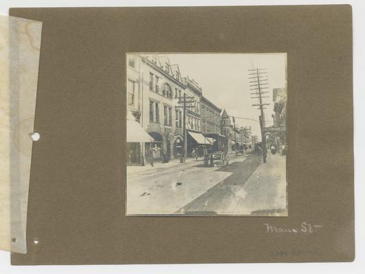 Main St; handwritten on front of photographic mounting