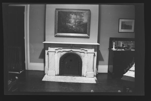 Interior of Elley Villa Aylesford mantle in dining room, Lexington, Kentucky in Fayette County