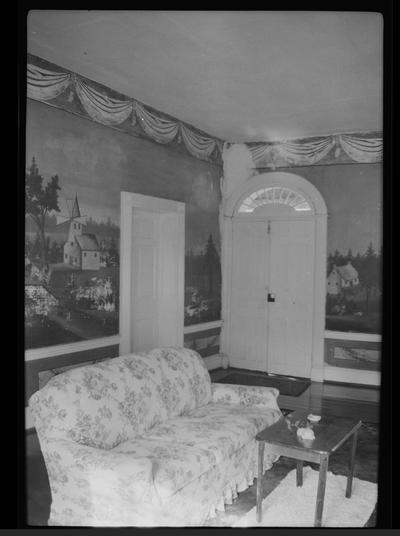 The Parlor at the General James McConnell House, showing murals painted by Alfred Cohen, McCowans Ferry Road, Versailles, Kentucky in Woodford County