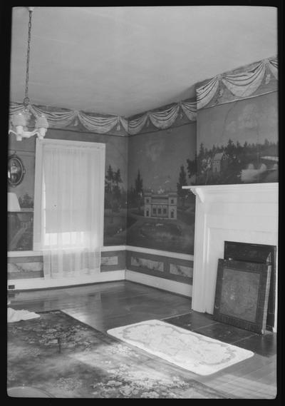 The Parlor at the General James McConnell House, showing murals painted by Alfred Cohen, McCowans Ferry Road, Versailles, Kentucky in Woodford County