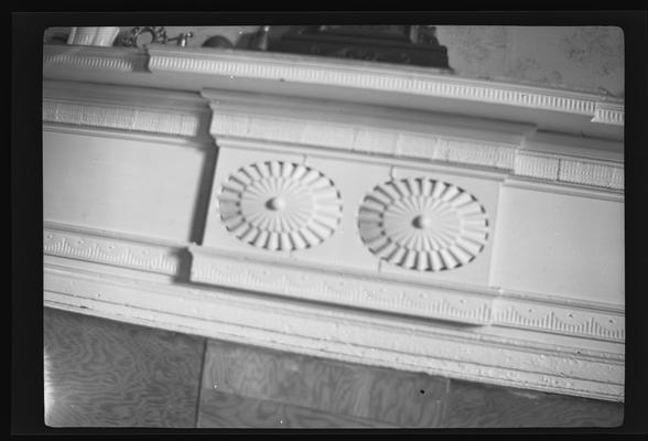 Mantel detail in the front room at the Muldrow House, Woodford County, Kentucky