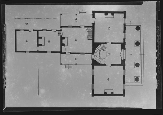 Plan of the William Holloway House, Rose Hill, Richmond, Kentucky in Madison County