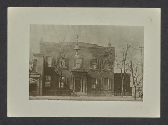 Leslie Combs residence on the corner of East Main and Walnut (Martin Luther King Boulevard) Streets, demolished for Fayette Hotel, Lexington, Kentucky in Fayette County