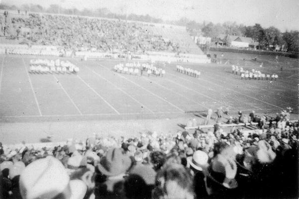 Band in formation for UK vs. Alabama Game, Stoll Field