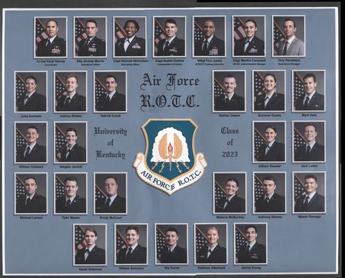 AFROTC composite class photograph, 2023, Lt Col Harrop, Commander