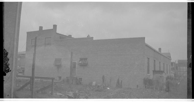 Negative of side of unknown building