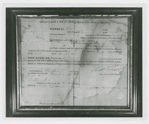 License for distilling from District of Kentucky