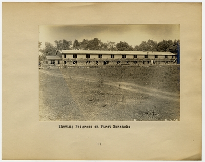 Showing progress on first barracks