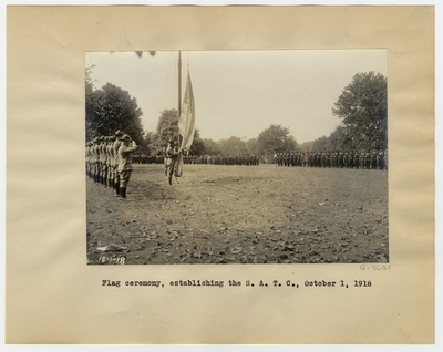 Flag ceremony, establishing the S.A.T.C., October 1, 1918