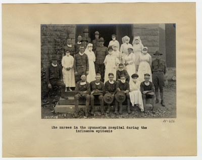 The nurses in the Gymnasium Hospital during the influenza epidemic