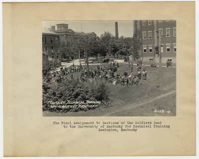 The final assignment to sections of the soldiers sent to the University of Kentucky for technical training. Lexington, KY